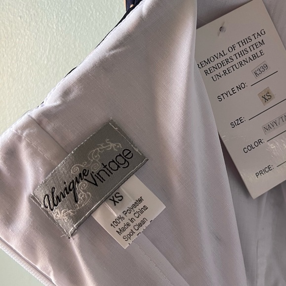 Unique Vintage Strapless polka dot dress - Picture 2 of 5